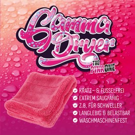 Nuke Guys Car Drying Cloth Extremely Absorbent and Gentle on Paint, Gamma Dryer S, 40 x 40 cm, Pink, 1400 GSM Microfibre Cloth for Efficient Drying After Car Wash, Microfibre Cloth