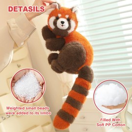 Ditucu Weighted Red Panda Stuffed Animals 0.8 lbs 11.8 inch Cute Plush Toys Soft Plushies Gifts for Kids