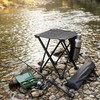 Jhdydz Portable Folding Camping Stool w/Foot Rest, Lightweight Mini Chair