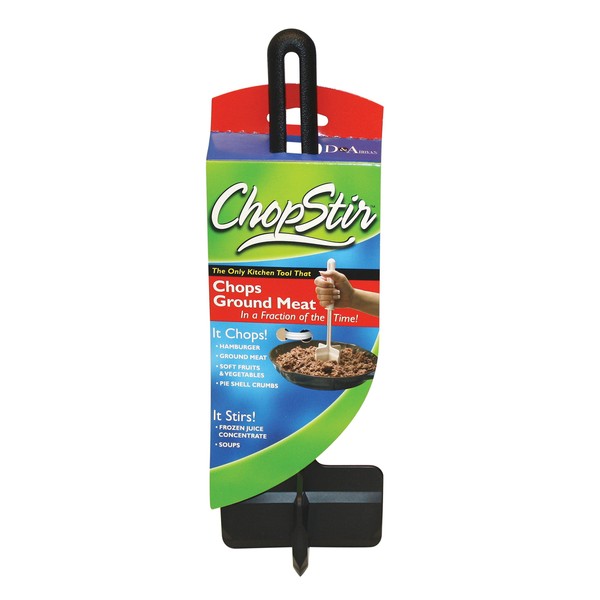 ChopStir Original Ground Meat Chopper, Frozen Juice Concentrate Stirrer, Heat-Resistant Nylon, Made in the USA, Black