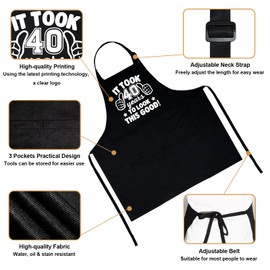 40th Birthday Gifts for Men Women, 1985 Happy 40th Birthday Gift Ideas, 40 Chef Aprons for Men with 3 Pockets, Funny Cooking Aprons for 40 Years Old Man, Women, Husband, Wife, Son, Daughter, Friend