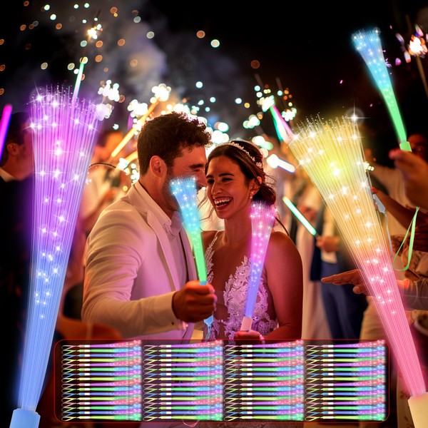 JSronms JSronms 100 PCS Fiber Optic Wand,Glow Fiber Optic Wands,Glow