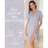 Vlazom Women Soft Nighties V-Neck Button Down Nightdress Classic Boyfriend