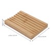 iplusmile Bamboo Soap Dish Set 2pcs Wave-Shaped Soap Holder Drainage