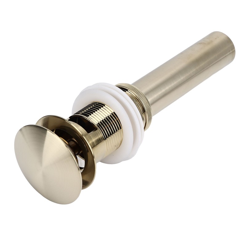 Pop Up Basin Drain Copper G1/4 Brushed Gold Corrosion Resistant