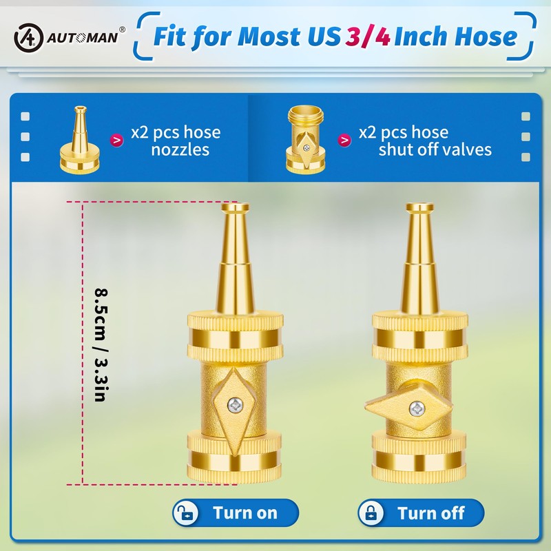 AUTOMAN Brass Hose Nozzle - High Pressure Jet Nozzle 4