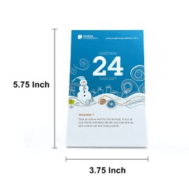 25 day Christmas Xmas Advent Count Down 5.75"x3.75" Blue and White Tear Off Countdown Calendar Table and desk Unit - perfect for Office, event, corporate and door gifts