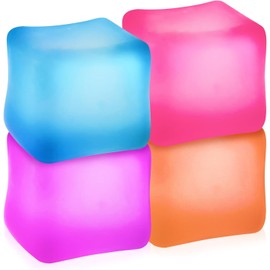 4PCS Juguetes de Cubo para Antiestrés, Juguetes Sensoriales Squishy, Juguetes para Antiestrés de Adultos, Bloqueos para Aliviar la Ansiedad y el Estrés (Morado, Azul, Rosa, Naranja)
