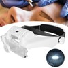LED Helmet Magnifier Tattoo Beauty Adjustable Headband Magnifying Glass Head