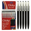 ZOFAX Clicky Retractable Ballpoint Pens, BLACK, Fine Point (0.7mm), Pack