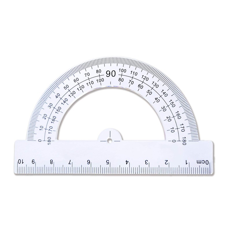 Drawing Compass and Plastic Math Protractors 180 Degree,6 Inch Swing