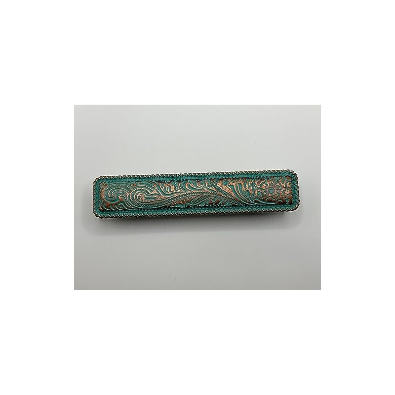 Fancy Western Pull Copper Patina Cabinet Hardware Americana Drawer Pull