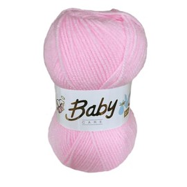 WoolCraft Baby Care DK Knitting & Crochet Yarn, Popular Range of Beautifully Soft Baby Yarn Available in a Selection of Shades, 100% Acrylic, 300 Metres, 100g Balls, Pack of 3, Baby Pink
