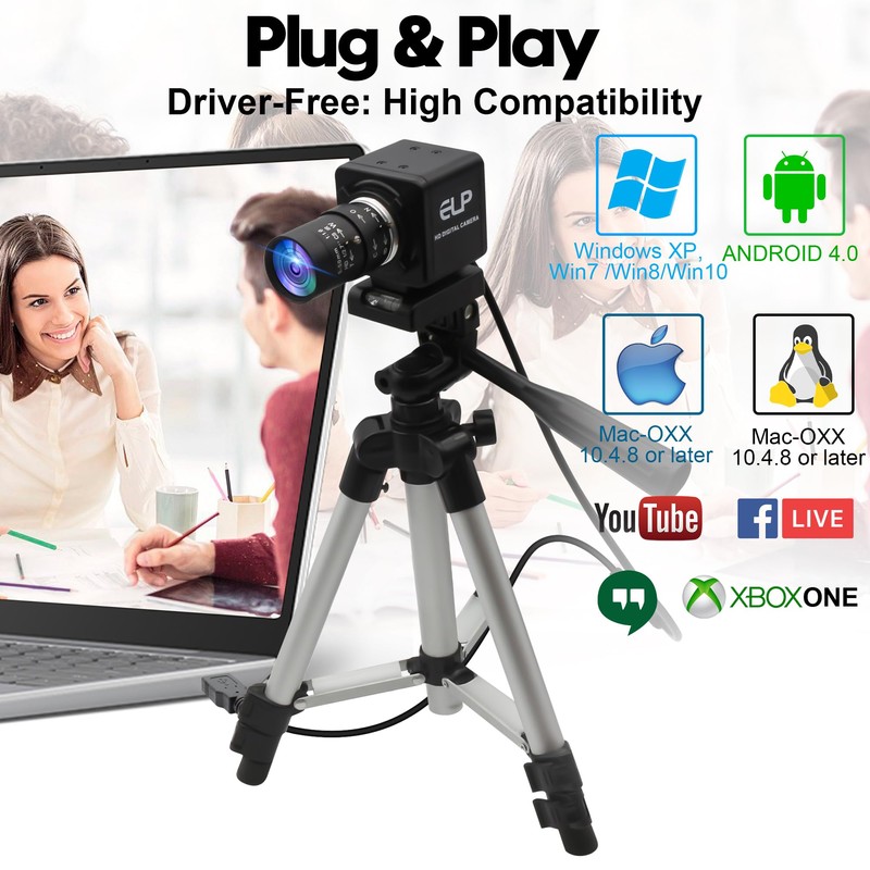 SVPRO 16MP USB Camera with Manual 5-50mm Lens, 10x Optical