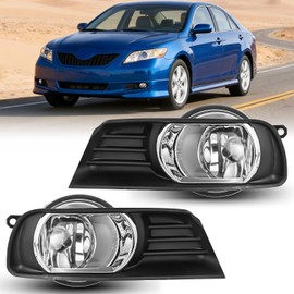 Nilight Fog Lights Assembly Compatible with 2007 2008 2009 Toyota Camry Clear Lens Driver and Passenger Side w/H11 12V 55W Bulbs