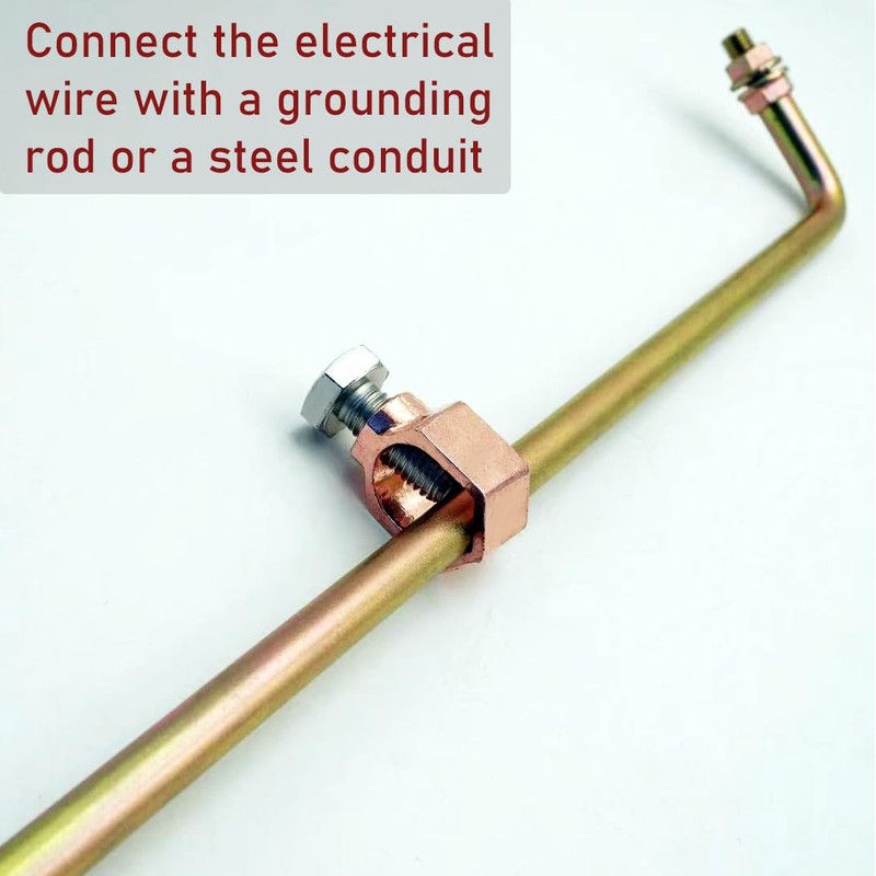 2 pcs Copper Brass Ground Rod Clamps for 1/2"- 5/8"