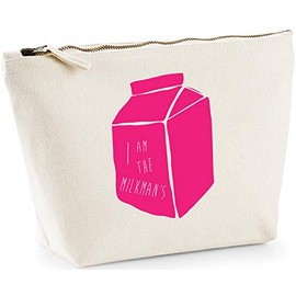 Hippowarehouse I am the milkman's (pink) printed make up cosmetic wash bag 18x19x9cm