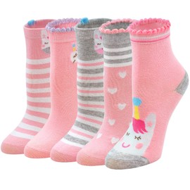 Girls Socks Novelty Animal Cotton Socks, Kids Socks Toddler Girls Animal Unicorn Socks Cute Funky Children Socks Girls Christmas Socks 8-11 Years