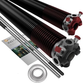 Garage Door Torsion Springs 234x2x30 for Left and Right Side of Garage Door with 1" Steel Bearing and Winding Bars Precision E-Coating 5-Year Warranty Minimum 30,000 Cycles (Pair)