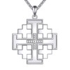 Lattd Jerusalem Cross necklace 925 Sterling Silver Jerusalem Cross Pendant