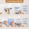 JUMEIHUI Bedside Wall Organizer with 4 Hooks,Adhesive Bedside Shelf Wall