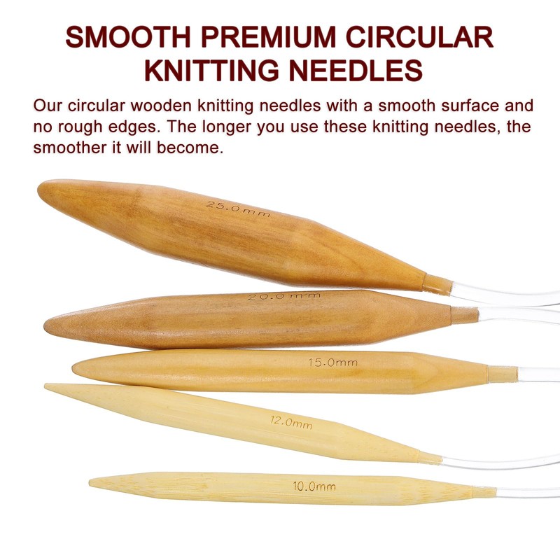 HARFINGTON US Size 50(25mm) Circular Knitting Needles 40 Inch /