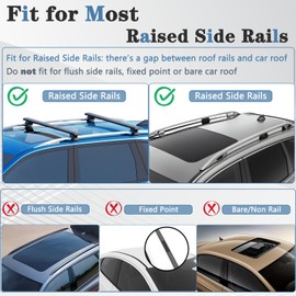 FelicValo FelicValo 53” All Metal Roof Rack Cross Bars Universal Fit Raised Side Rails, 260lbs Heavy Duty Aluminum Roof Racks Extended for Rooftop Cargo Carrier Bike Kayak Luggage