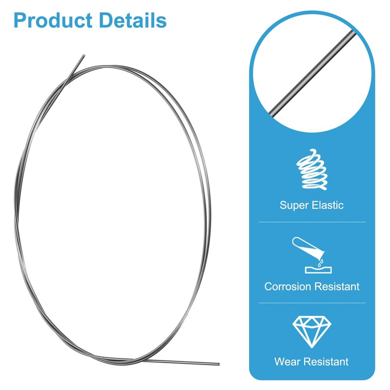 sourcing map 3 Feet Nitinol Wire, 1.2mm Super Elastic Nitinol