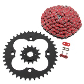 1999-2004 Fits Honda 400EX TRX400EX Red Non O-Ring Chain & Black Sprocket 14/39 94L