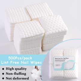 SUTOKAKA Lint Free Nail Wipes, 500 Pcs Nail Polish Remover Wipes, Super Absorbent Soft Nail Cleaning Pads for Removing Nail Polish and Eyelash Extension Wipes Nail Salon Supplies