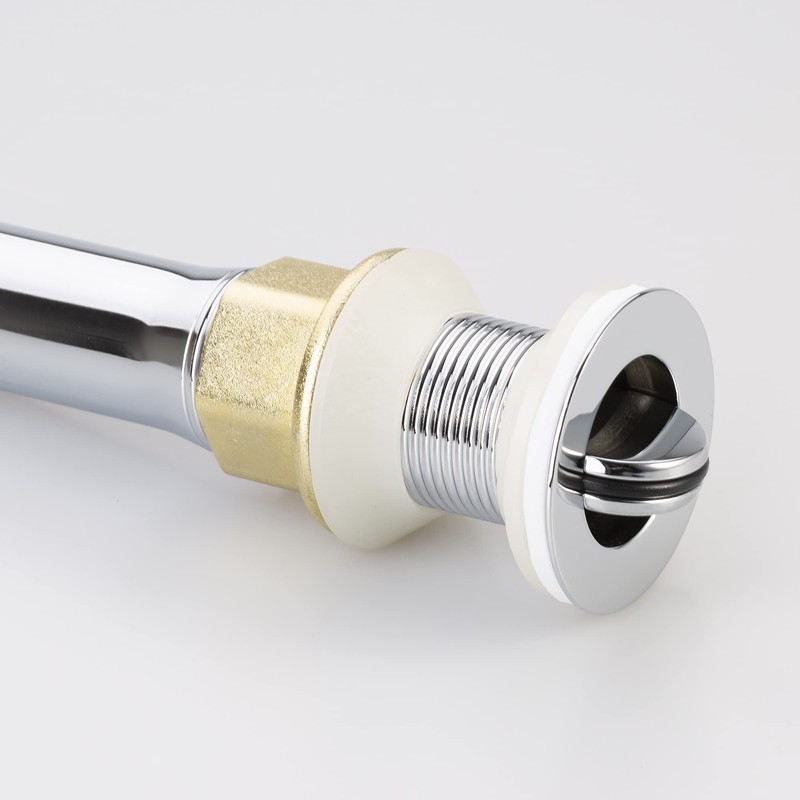 Polished Chrome Vessel Sink Drain without Overflow, Bathroom Faucet Vanity