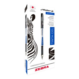 Zebra J-roller Le Rollerball Tinta Gel 0.7 Mm Caja 6 Piezas Negro Negro