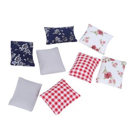 Allsmart Furniture Cushions, 12 x 9 x 2, 8 Pieces, 1:12 Doll's House, Miniature Simulated Cushion, Furniture Model, Toy Accessories, Sofa Cushion (Sofa Cushion)