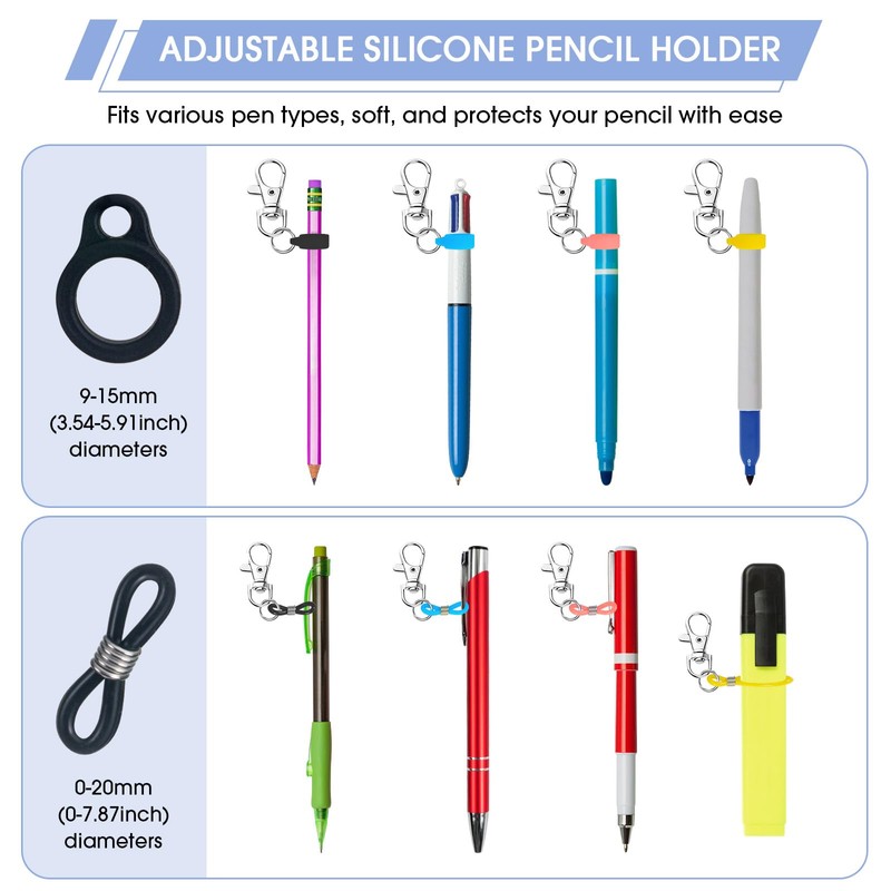 YueMiEcoUS 4 Pack Heavy Duty Retractable Pull Pen Pencil Holder