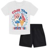 Toddler Boys Cotton Clothing Sets American Day Short Sleeve Red