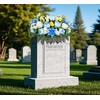 Naramiji Cemetery Flowers Saddle and Headstone Flower Saddle - Blue