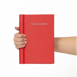 Telephone Address Book A-Z Index Hard Back Cover A5 Address Book Spiral Desgin (Red Spiral)