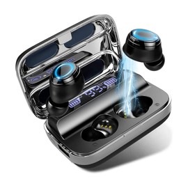 Ordtop Wireless Earbuds, 140Hrs Playtime Ear Buds 2026 New Bluetooth 5.3 Headphones 6D Stereo Bass with ENC Clear Call, IPX7 Waterproof Earphones for Sports/Working, in Ear Headphones for Android/iOS