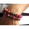 Boho Gipsy multi-strand woman's bracelet in natural white jade tinged