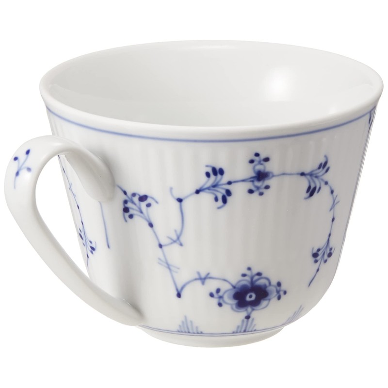 Royal Copenhagen 1016756 Blue Fluted Plain Cup & Saucer, 8.5