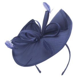 Lawliet Womens 1950s Vintage Look Saucer Headpiece Fascinator Cocktail Hat T430 (Navy Blue)