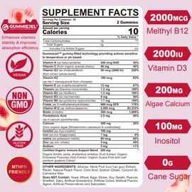 (2 Pack) Sugar Free Methylated Multivitamin for Women Gummies with Calcium, D3 K2, Inositol, Folate, Biotin, Iron, Vitamin A, C, E, B Complex - Multi Vitamins & Minerals - Energy, Immune, Bone - Vegan
