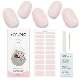 JMEOWIO Semi Cured Gel Nail Strips Solid Color Cream Gel Nail Stickers Nail Supplies Nail Art Design Decoration Accessories