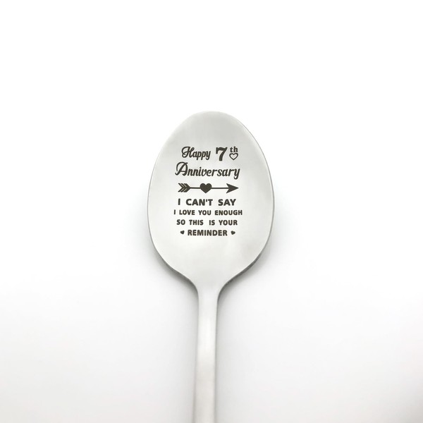 7 Year Anniversary Spoon Gift for Him Her Boyfriend Girlfriend