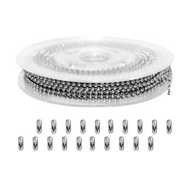 MAEXUS Ball Chain Keychain Parts 6m*2.4mm Stainless Steel Silver Chain and 20pcs Chain Connector Necklace Handmade Stainless Steel Chain Durable
