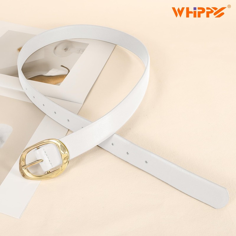 WHIPPY Leather Belts for Women Casual Waist Belt with Shiny
