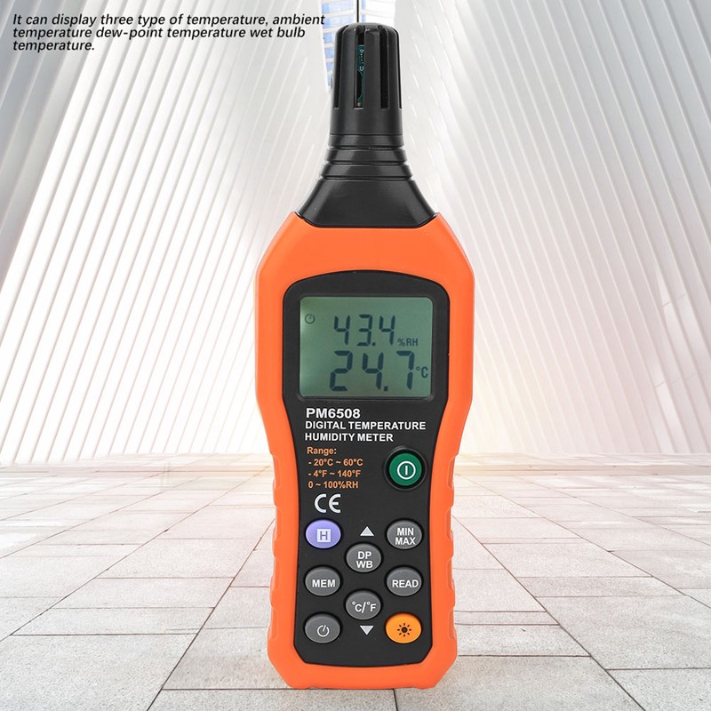 PEAKMETER PM6508 Digital Humidity and Temperature Meter Hygrometer Thermometer