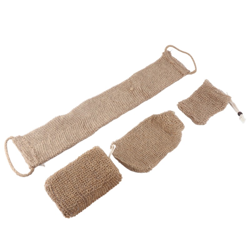 Exfoliating Jute Back Scrubber Concave Convex Surface Gift Package Jute
