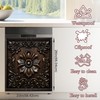 Dark Black Wooden Flowers Dishwasher Magnet Cover for Kitchen Décor
