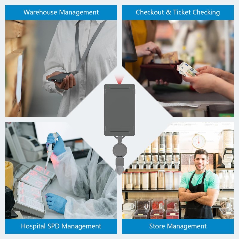 OBZ Portable Bluetooth Barcode Scanner, Wearable Card Style Bluetooth &